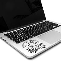 Kodama Tree Spirits Hayao Miyazaki Quote to See with Eyes Unclouded for MacBook Laptop car Window Die-Cut Vinyl Decal Sticker (Black)