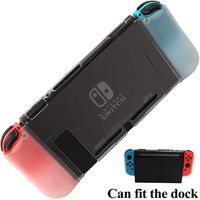 YOOWA Dockable Protective Case for Nintendo Switch - Soft TPU Grip Shock-Absorption and Anti-Scratch Dockable Clear Protective Shell Cover Case for Nintendo Switch - Clear Frost