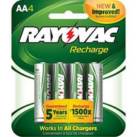 Rayovac Recharge Rechargeable 1350 mAh NiMH AA Pre-Charged Battery, (LD715-4OP) by Rayovac