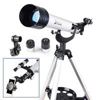 Telescope for Beginners Adults or Kids 60mm Refractor Telescope with 10mm Smartphone Digiscoping Adapter - Observer 60mm AZ Refractor & Travel Scope Starter Kits