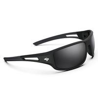 TOREGE Polarized Sports Sunglasses for Men Women Cycling Running Driving Fishing Golf Baseball Glasses EMS-TR90 Unbreakable Frame TR03 (Matte Black Frame with Grey Lens)