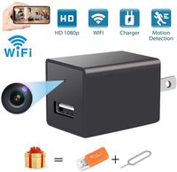 Mini WiFi Hidden Camera USB Charger Spy Camera Portable Full HD 1080P Wireless Small Indoor Home Security USB Charger Camera Nanny Cam with Motion Detection (Black)