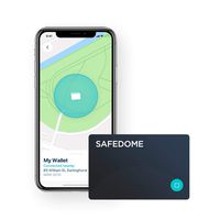 Safedome Classic Bluetooth Lost Item Tracker Card, Water-Resistant Item Finder with GPS-Like Tracking, World's Thinnest Bluetooth Card Fits Any Wallet or Purse, Tracking Device with Companion App