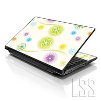 LSS Laptop 15 15.6 Skin Cover with Colorful Colored Snow Flakes Pattern for HP Dell Lenovo Apple Asus Acer Compaq - Fits 13.3" 14" 15.6" 16" (2 Wrist Pads Free)