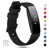 Newnal Compatible with Fitbit Inspire HR Bands/Inspire Band/Ace 2 Bands for Women Men Large Black, Silicone Replacement Sports Wrist Bands for Fitbit Inspire HR Accessories