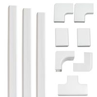 Echogear On-Wall Cable Raceway Kit for Hiding Up to 4 Cords - Easy Peel & Stick Install Helps Conceal & Organize Cables from Mounted TVs & Other Electonics - Customize Your Cable Management