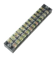 uxcell a13052800ux0615 600V 25A Double Rows 12P 12 Positions Covered Barrier Screw Terminal Block