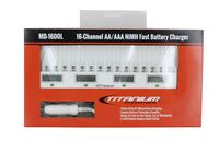 Titanium Innovations 16 Bay/Channel Genius Fast Rechargeable Battery Charger Unit for NiMH AA/AAA Batteries - MD-1600L