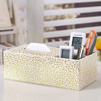 T-ZJHC Hotel Restaurant Tray car Storage Paper Creative Paper Storage Box, White Gold Engraving 1655,29 13.5 9.8