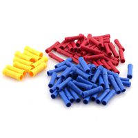 ZYAMY 100pcs Fully Insulated Butt Quick Splice Wire Terminals Assorted Kit Electric Wire Crimp Connectors Cable Joiner Red Blue Yellow for 22-10 AWG