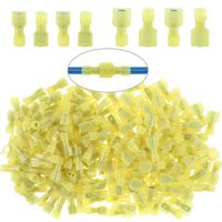 Glarks 100pcs 12-10 Gauge Fully Insulated Female Male Spade Nylon Quick Disconnect Electrical Insulated Crimp Terminals Connectors Assortment Kit