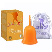 Fullfun Reusable Silicone Menstrual Cup - Tampon and Pad Alternative - Feminine Hygiene Protection (Orange, L)