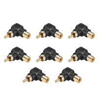 uxcell RCA Male to Female 90 Degree Connector Stereo Audio Video Cable Adapter Coupler 8Pcs