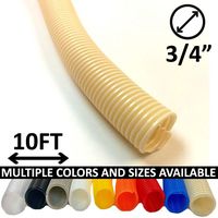 Electriduct 3/4" Split Wire Loom Tubing Polyethylene Flexible Conduit (0.75 Inch ID) - Beige - 10 Feet