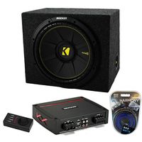 Kicker 15" CompC 4 Ohm DVC Sealed Enclosure with Refurbished KXA800.1 Amp & Amp Kit