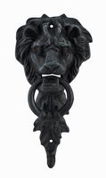 Black Cast Iron Lion Head Door Knocker