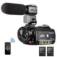 Video Camera 4K Camcorder IR Night Vision Camera Recorder 3.1'' IPS Touch Screen Digital WiFi Camcorders with Microphone