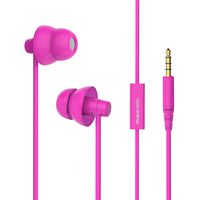 MAXROCK MINi5 Comfort-fit Headphones with Mic Wired Cellphone Earbuds with 3.5mm Jack (Pink)