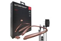 LG Tone HBS-930 Platinum HD - Bluetooth Headset Sound by - Harman Kardon Wireless Stereo Headset - with Car/Wall Charger USB, Ear Gels (Refurbished) (Gold)