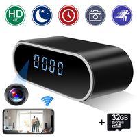 ZXWDDP Spy Camera Wireless Hidden Home Babysitter Clock Camera 4K Movie-Grade Full HD WiFi Night Vision Clock Camera150-Degree Wide-Angle Shooting Motion Detection and Cell Phone App Watching