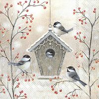 IHR 20 Luxury Paper Lunch Napkins- Beautiful Birdhouse