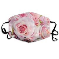 Hateone Unisex Unique Mouth Mask - Cute Pink Pastel Roses Polyester Anti-dust Masks - Fashion Washed Reusable Face Mask for Outdoor Cycling