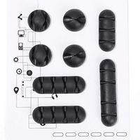 Cable Organizer, Whellen 8 Pack of Cord Management System, Black Cable Clips for Charging and Mouse Cord
