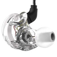 V10 Wired Over The Earbuds (HiFi Stereo) with Noise Isolating Earphone (Gold Plated 3.5mm Plug) (Transparent White)