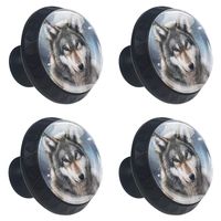 Idealiy Wolf Drawer Pulls Handles Cabinet Dressing Table Dresser Knob Pull Handle with Screws 4pcs