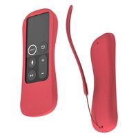 for Apple TV Remote Case SIKAI Shockproof Protective Silicone Cover for Apple TV 4K / 4th Gen / 5th Gen Siri Remote Skin Holder Skin-Friendly Anti-Slip Anti-Lost with Remote Loop (Red)