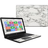 Mightyskins Skin Compatible with Hp 15t Laptop 15.6" (2017) - White Marble | Protective, Durable, and Unique Vinyl Decal Wrap Cover | Easy to Apply, Remove, and Change Styles | Made in The USA
