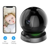 Ucfer 1080P WiFi Smart Home Security Camera, Baby Monitor, Pet Camera, H.265 Wireless Indoor Camera with Night Vision, Two-Way Audio, Cloud Storage, Compatible with Alexa