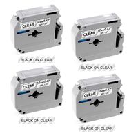 M Tape MK131 M131 12mm 0.47 Clear Label Tape, Compatible with Brother P-Touch M Label Tape Work for PT-M95 PT-65 PT-85 PT-45 Label Maker, 1/2 Inch x 26.2 Feet 4-Pack