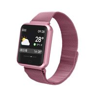 Sports IP68 Smart Watch P68 Fitness Bracelet Activity Tracker Heart Rate Monitor Blood Pressure for iOS Android Apple iPhone 6 7 (Silica Pink)