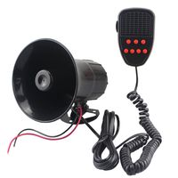 GAMPRO Car Siren Speaker, 12v 50w 7 Tones Sound Electronic Car Siren Vehicle Horn with Mic PA Speaker System Amplifier Emergency Sound for Cars Vans Trucks Motorcycles