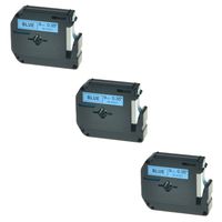 SuperInk 3 Pack Black on Blue Label Tape Compatible for Brother MK521 M-K521 M521 PT-100 PT-45 PT-55 PT-65 PT-70 PT-80 PT-85 PT-90 Thermal P-Touch Printer (9mm 3/8inch x 8m 26.2ft)