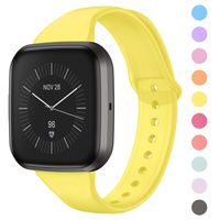 DAIKA Silicone Bands Compatible with Fitbit Versa 2/ Versa/Versa Lite Slim Soft Replacement Wristband Waterproof Accessories Sport Strap for Versa Women Men (Jelly Color,Large Small)