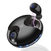 Wireless Earbuds, Bluetooth 5.0 True Wireless Headphones, Hands Free Sweatproof Earbuds 15H Playing Time Built-in HD Dual Microphone - Black