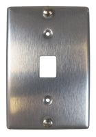 Allen Tel Products AT630A-6 Single Gang, 1 Port, 6 Position, 6 Conductor Wall Telephone Outlet Jack, Stainless Steel