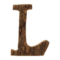 Mikilon Decorative Natural Wood Letters, Hanging Wall 26 Letters Wooden Alphabet Wall Letter for Children Baby Name Girls Bedroom Wedding Brithday Party Home Decor-Letters (L)