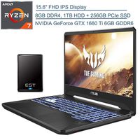 2020 ASUS TUF 15.6" FHD VR Ready Gaming Laptop Computer, AMD Ryzen 7 3750H Quad-Core(Beat i7-8565u), 8GB DDR4 RAM, 1TB HDD + 256GB PCIe SSD, GTX 1660 Ti 6GB, Windows 10+ EST 500GB External Hard Drive