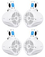 2 Pairs Rockville RWB65W 6.5" White Marine Wakeboard Tower Speakers - 1000 Watts