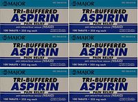 Tri Buffered Aspirin Tablets Generic for Bufferin 325 mg 100 Tablets per Bottle Pack of 6 Total 600 Tablets