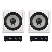 Acoustic Audio CS-IW10SUB in Wall 10" Passive Subwoofers and Amps for Home Theater 2 Sub Set