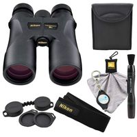Nikon 16003 10x42 ProStaff 7S Binocular All-Terrain Waterproof and Fogproof (Black) Bundle with Nikon Cleaning Cloth, Lens Pen and Lumintrail Keychain Light