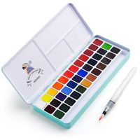 Lightwish MeiLiang Watercolor Paint Set, 36 Vivid Colors in Pocket Box with Metal Ring and Bonus Watercolor Brush, Perfect for Students, Kids, Beginners & More