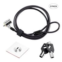 Laptop Cable Lock Hardware Security Cable Lock Anti Theft Combination Lock for iPad Tablet Laptop MacBook Dell HP Lenovo Kindle Samsung Android or other Notebooks Tablets (Straight rope + black+2pack)