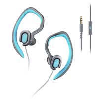 Mucro Sports Earhook Headphones Sweatproof in Ear Headphone Workout Earphone 3.5mm Jack Wired Stereo Headset with Microphone for Gym Running Jogging Hiking Cycling (Blue)
