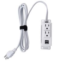 Desk Power Strip with USB, 2 AC Outlets USB Charging Ports Power Center, 6.5 ft Extension Cord, Mountable Under Table Wall Socket