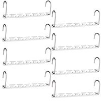 HOUSE DAY 10.5 Inch Closet Space Saving Wardrobe Clothing Magic Hangers Oragnizer Heavy Chrome Hangers, Updated Hook Design Pack of 8